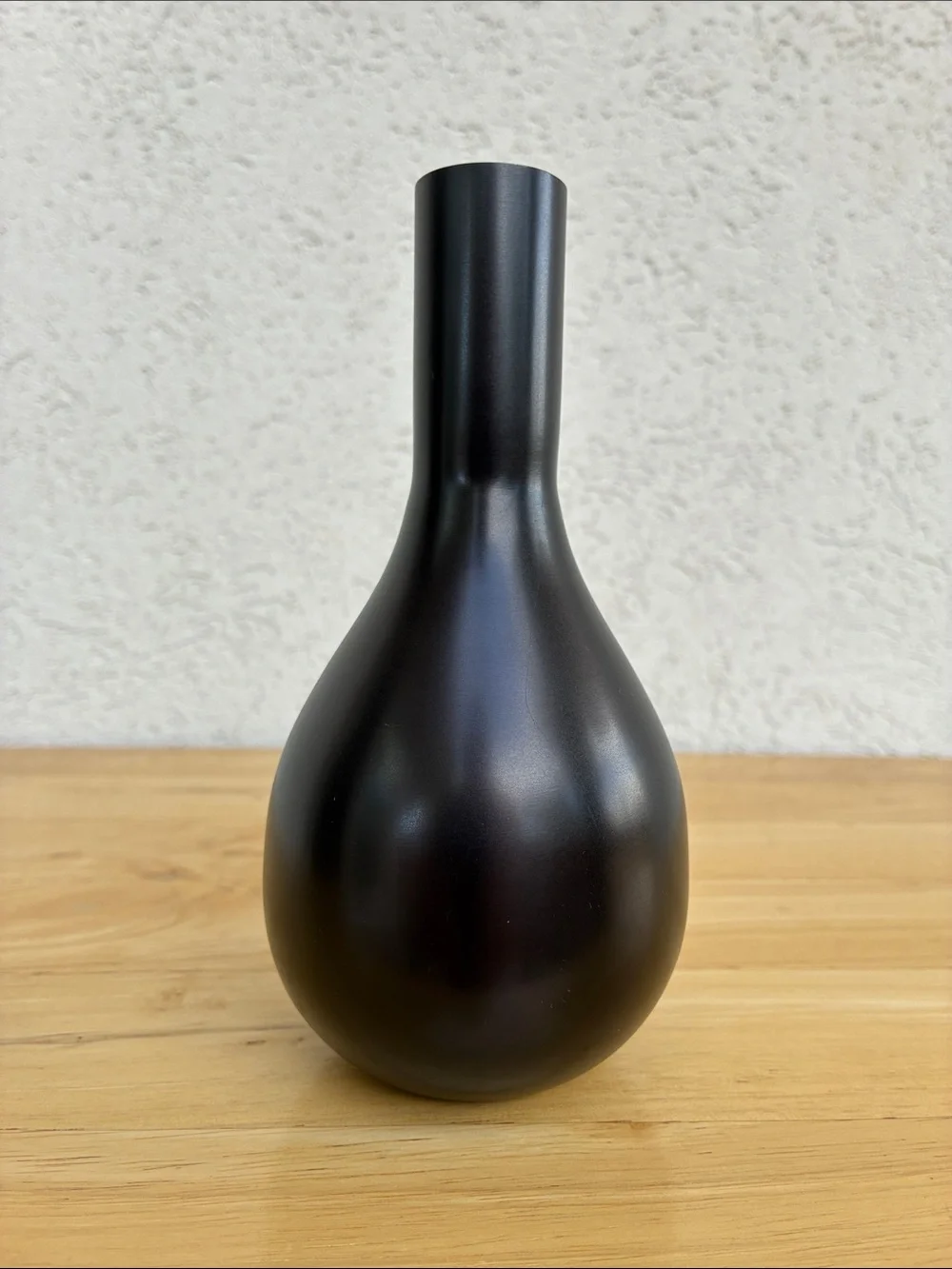 Crate & Barrel metal bronze-like black matte modern vase.